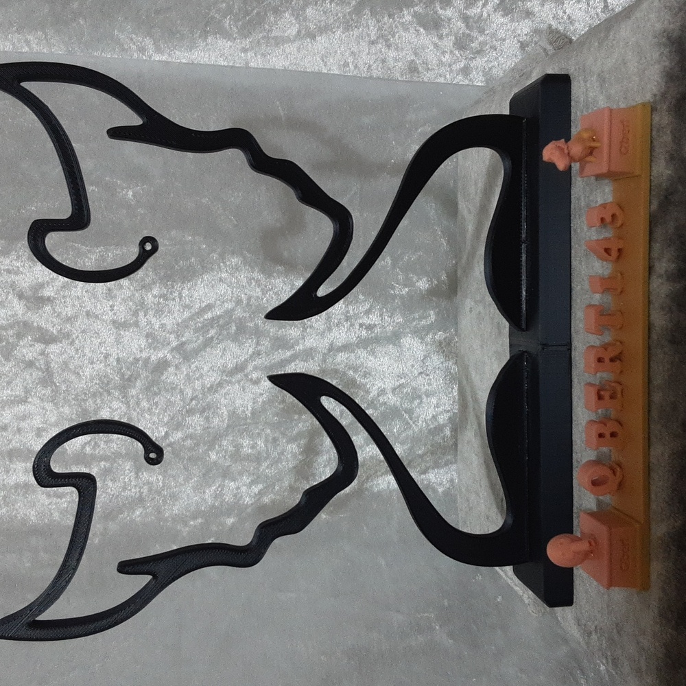 Handmade 3D Printed Face Earring Stand Black